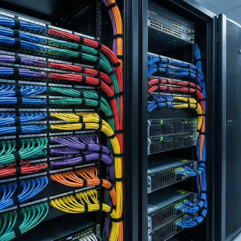 Armadio rack ordinato cablaggio reti LAN Manfredonia
